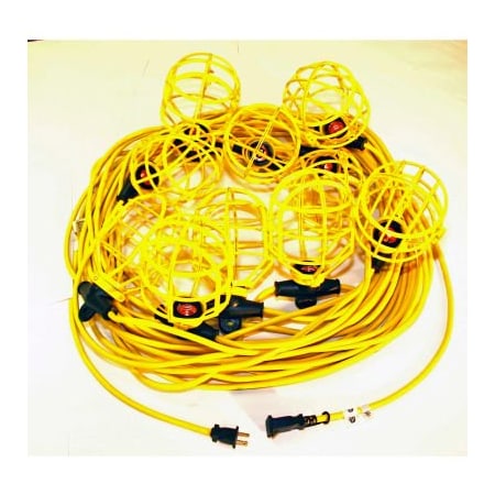 Construction Electrical Products CEP 94132, 100' 14/2 SJTW String Light, Plastic Guards 94132